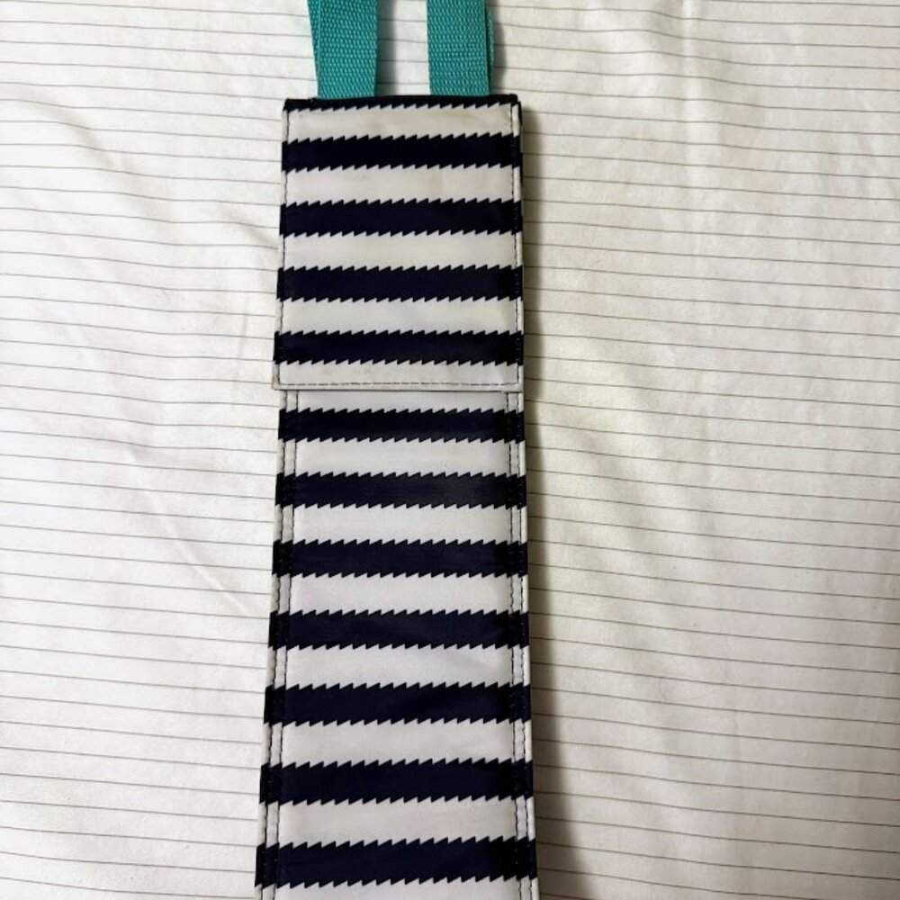 Thirty One Perfect Bottle Wine Thermal Tote Navy Wave‎